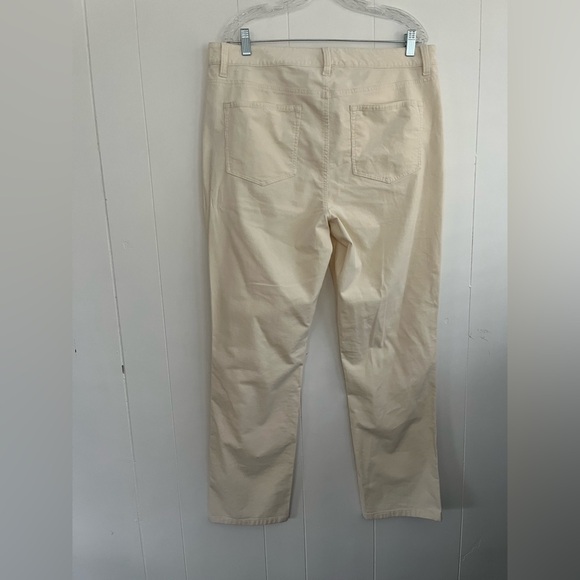 Talbots Corduroy Straight Leg Pant sz 16 Cream - Picture 12 of 14